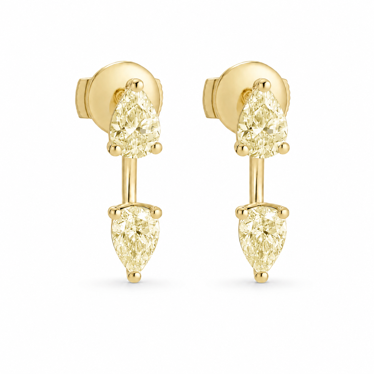 Floating Double Diamond Studs